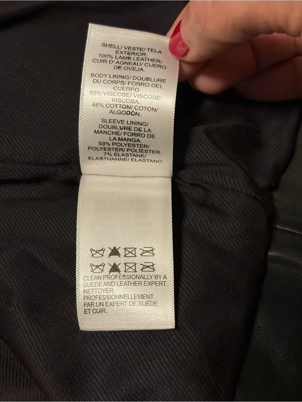 Lucky Brand Black Leather Asymmetrical Moto Jacket | Size M